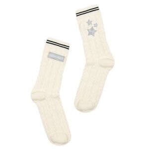 Taylor Swift Cream and Silver Star Socks